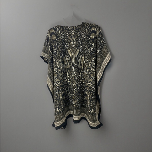 NWT Short V- Neck Kaftan Womens Aztec Print Multicolor Dress - Picture 4 of 5